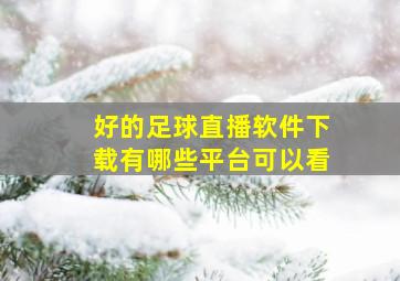 好的足球直播软件下载有哪些平台可以看