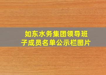 如东水务集团领导班子成员名单公示栏图片