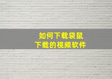 如何下载袋鼠下载的视频软件