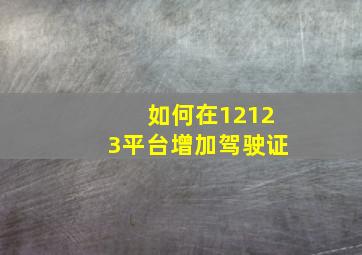 如何在12123平台增加驾驶证