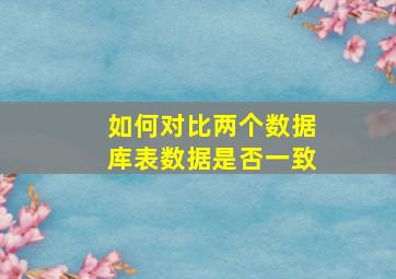 如何对比两个数据库表数据是否一致