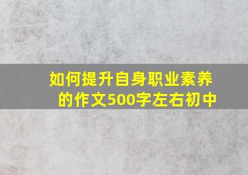 如何提升自身职业素养的作文500字左右初中