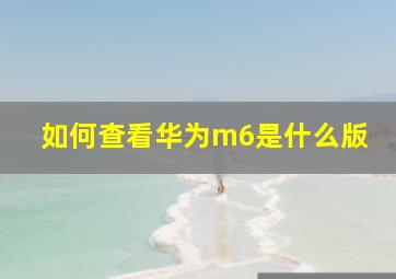 如何查看华为m6是什么版