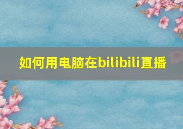 如何用电脑在bilibili直播