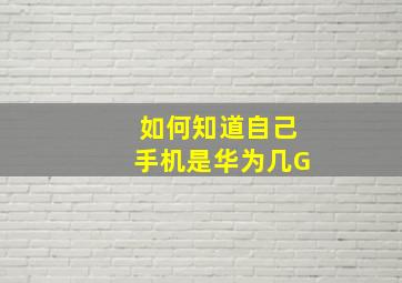 如何知道自己手机是华为几G