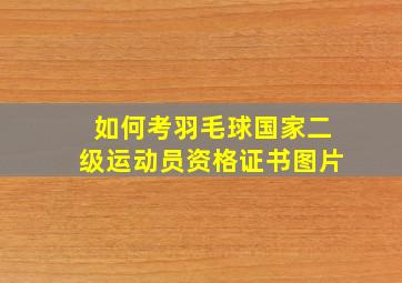 如何考羽毛球国家二级运动员资格证书图片