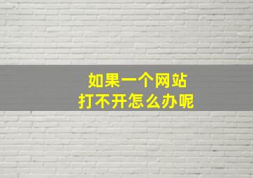 如果一个网站打不开怎么办呢