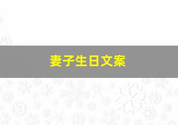 妻子生日文案