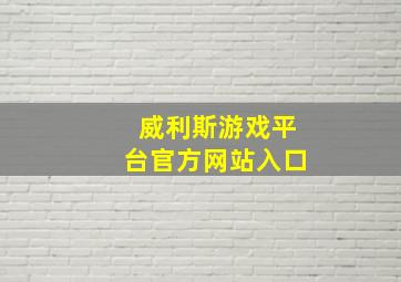 威利斯游戏平台官方网站入口