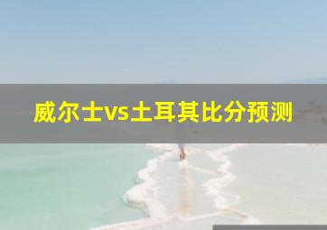 威尔士vs土耳其比分预测