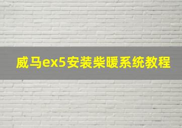 威马ex5安装柴暖系统教程