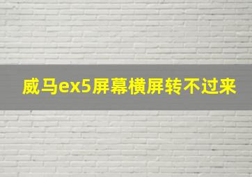 威马ex5屏幕横屏转不过来