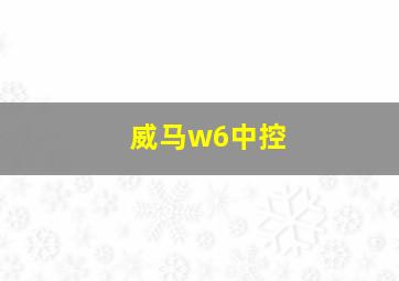 威马w6中控