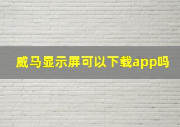 威马显示屏可以下载app吗