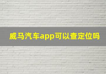 威马汽车app可以查定位吗