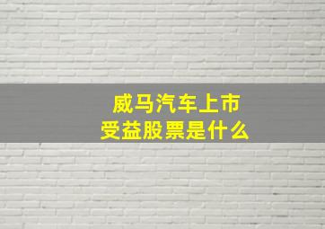 威马汽车上市受益股票是什么