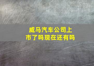 威马汽车公司上市了吗现在还有吗