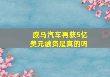 威马汽车再获5亿美元融资是真的吗