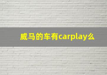 威马的车有carplay么