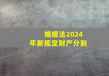 婚姻法2024年新规定财产分割