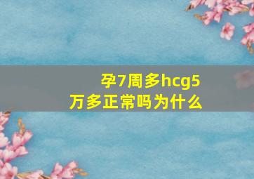 孕7周多hcg5万多正常吗为什么