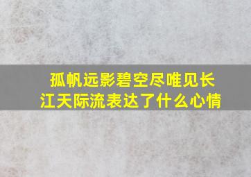 孤帆远影碧空尽唯见长江天际流表达了什么心情