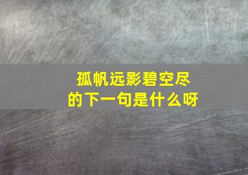 孤帆远影碧空尽的下一句是什么呀