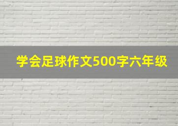 学会足球作文500字六年级