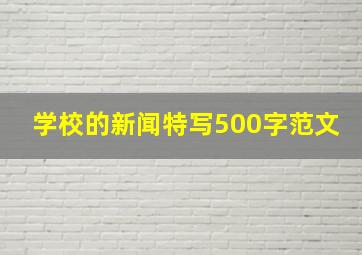 学校的新闻特写500字范文