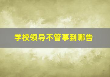 学校领导不管事到哪告