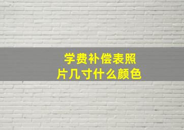 学费补偿表照片几寸什么颜色