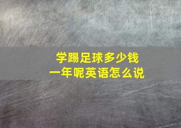 学踢足球多少钱一年呢英语怎么说