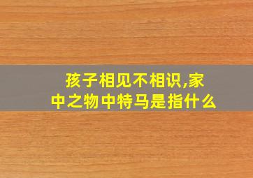 孩子相见不相识,家中之物中特马是指什么