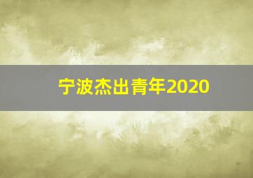 宁波杰出青年2020