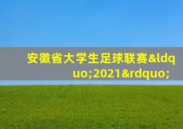 安徽省大学生足球联赛“2021”