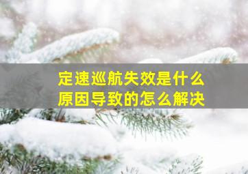 定速巡航失效是什么原因导致的怎么解决