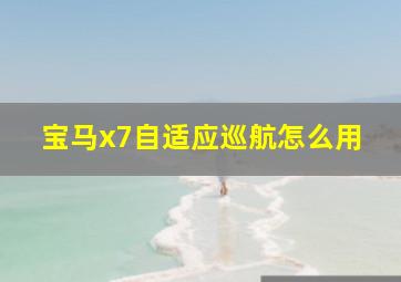 宝马x7自适应巡航怎么用