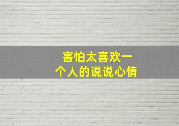 害怕太喜欢一个人的说说心情