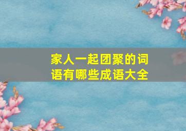 家人一起团聚的词语有哪些成语大全