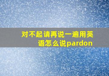 对不起请再说一遍用英语怎么说pardon