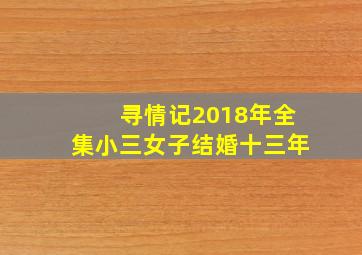 寻情记2018年全集小三女子结婚十三年