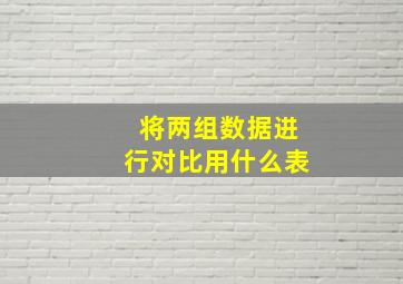 将两组数据进行对比用什么表