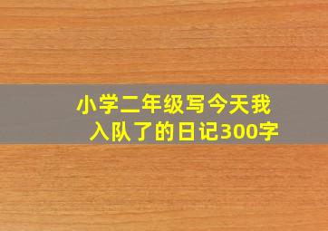 小学二年级写今天我入队了的日记300字