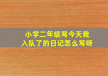 小学二年级写今天我入队了的日记怎么写呀