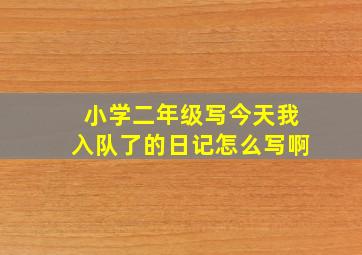 小学二年级写今天我入队了的日记怎么写啊