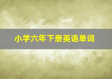 小学六年下册英语单词