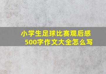 小学生足球比赛观后感500字作文大全怎么写