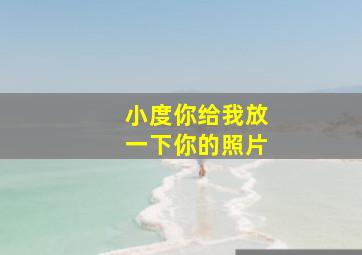 小度你给我放一下你的照片