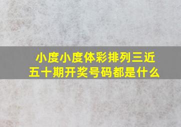 小度小度体彩排列三近五十期开奖号码都是什么