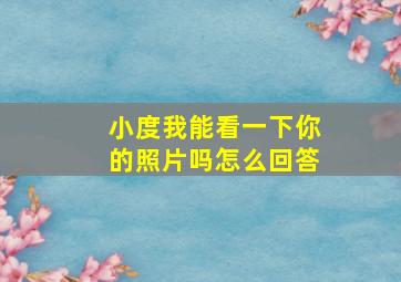 小度我能看一下你的照片吗怎么回答